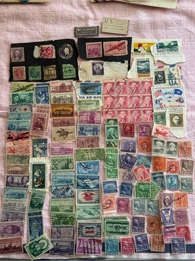 Lot #27 Vintage US Postage Stamps 130+ Air Mail WWII Presidents Used